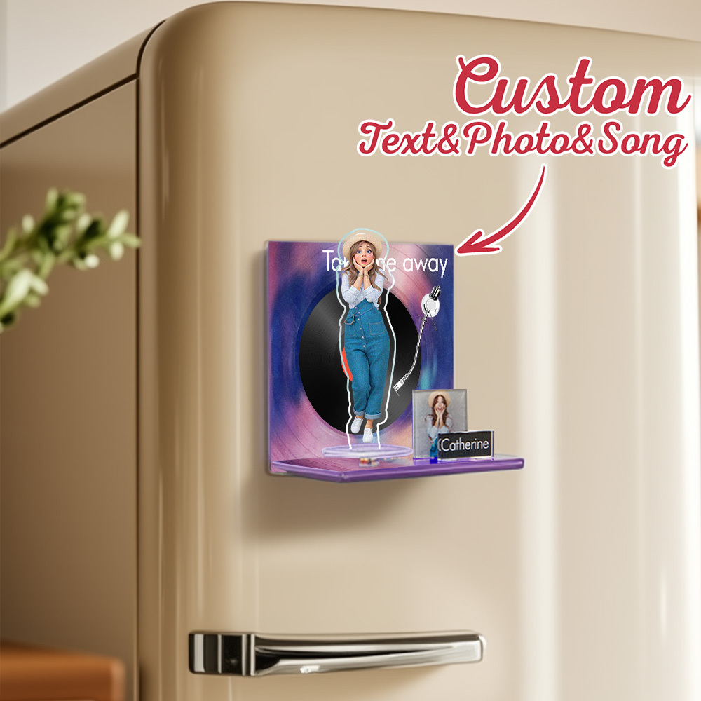 Custom Fridge Magnet Personalized Cartoon Photo and Name Refrigerator Magnet Home Decoration