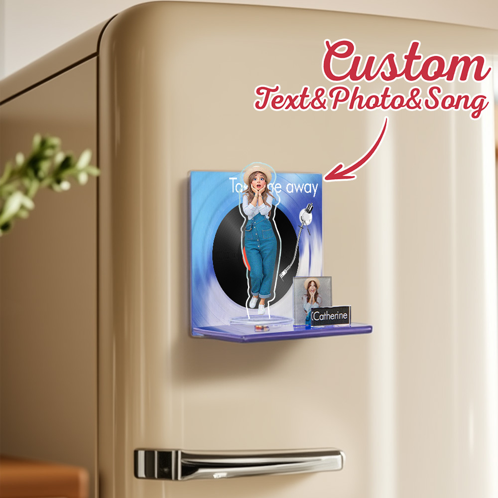 Custom Fridge Magnet Personalized Cartoon Photo and Name Refrigerator Magnet Home Decoration