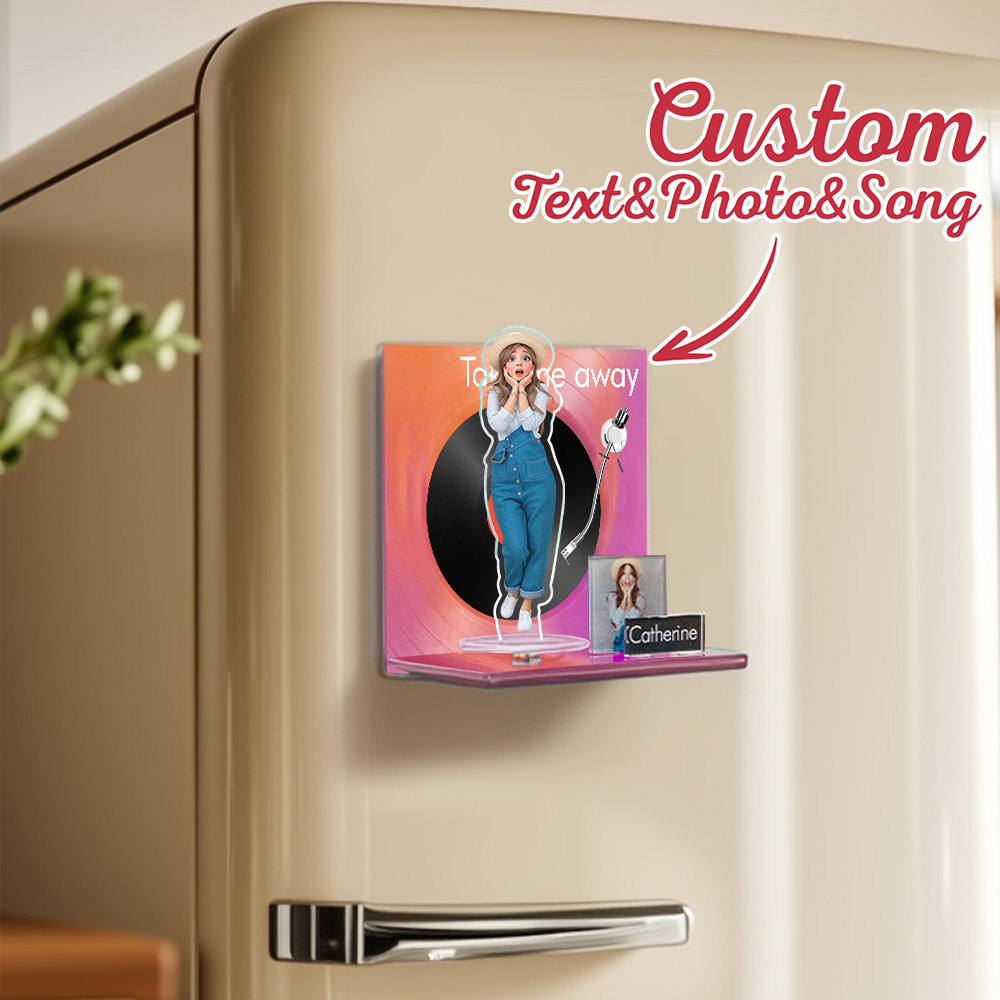 Custom Fridge Magnet Personalized Cartoon Photo and Name Refrigerator Magnet Home Decoration