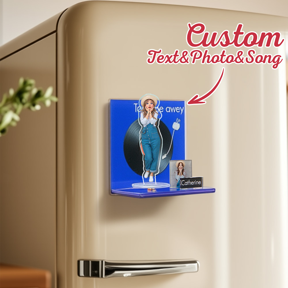 Custom Fridge Magnet Personalized Cartoon Photo and Name Refrigerator Magnet Home Decoration
