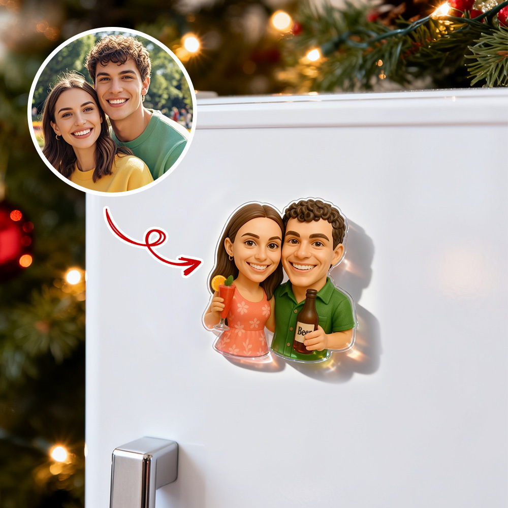 Personalized Vacation Themed Fridge Magnet 2D Look 3D Pop
