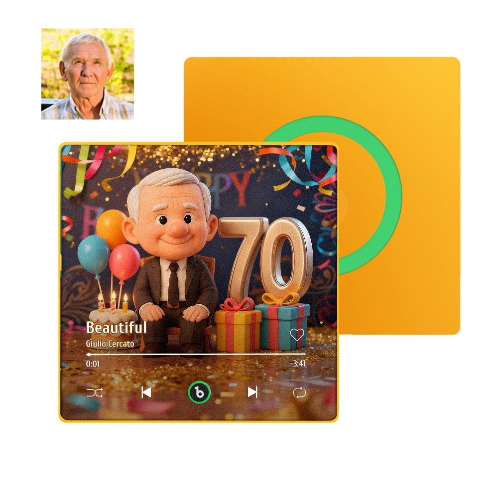 Custom Men`s Birthday Gifts Cartoon Music Fridge Magnet