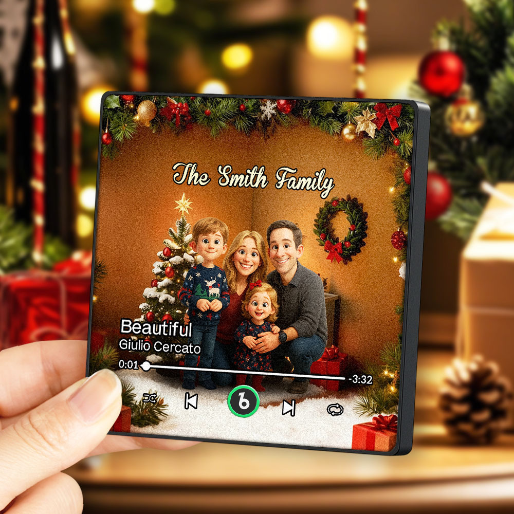 Personalized Family Photo Gifts Cartoon Music Fridge Magnet