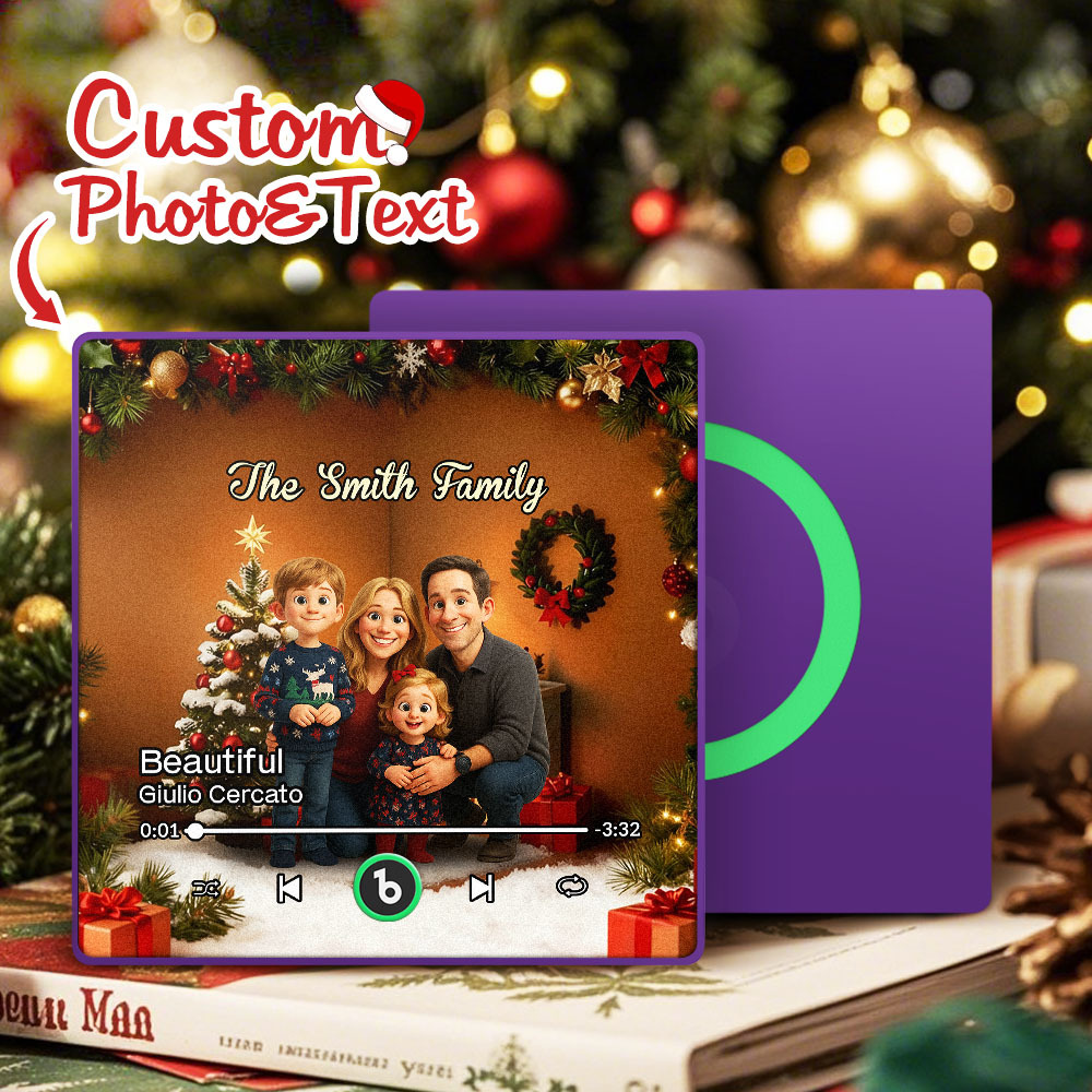 Personalized Family Photo Gifts Cartoon Music Fridge Magnet