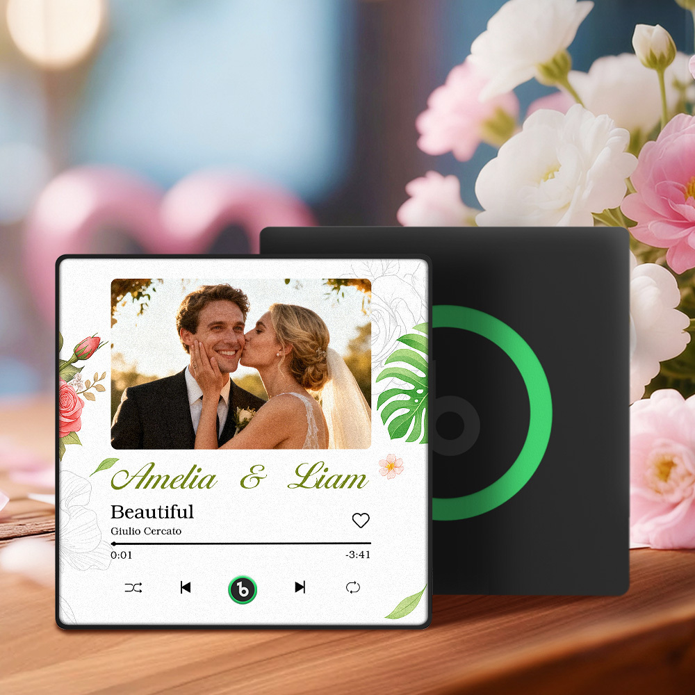 New 4.0 Upgrade Custom Music Fridge Magnet Colorful Frame Album Fridge Magnet Can Play Songs Gift for Couple Can Upload Your Music