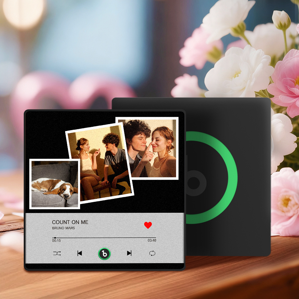 New 4.0 Upgrade Custom Music Fridge Magnet Colorful Frame Album Fridge Magnet Can Play Songs Gift for Couple Can Upload Your Music