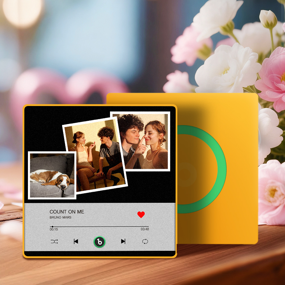 New 4.0 Upgrade Custom Music Fridge Magnet Colorful Frame Album Fridge Magnet Can Play Songs Gift for Couple Can Upload Your Music