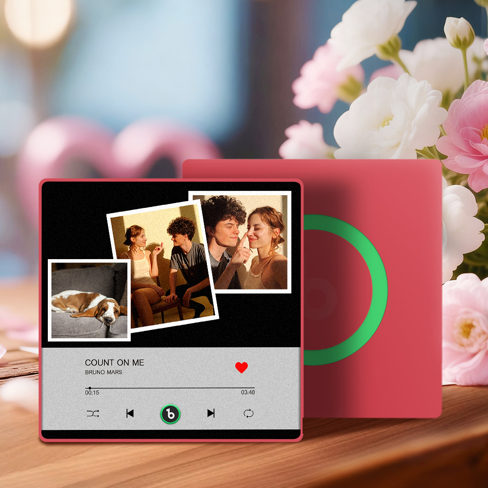 New 4.0 Upgrade Custom Music Fridge Magnet Colorful Frame Album Fridge Magnet Can Play Songs Gift for Couple Can Upload Your Music