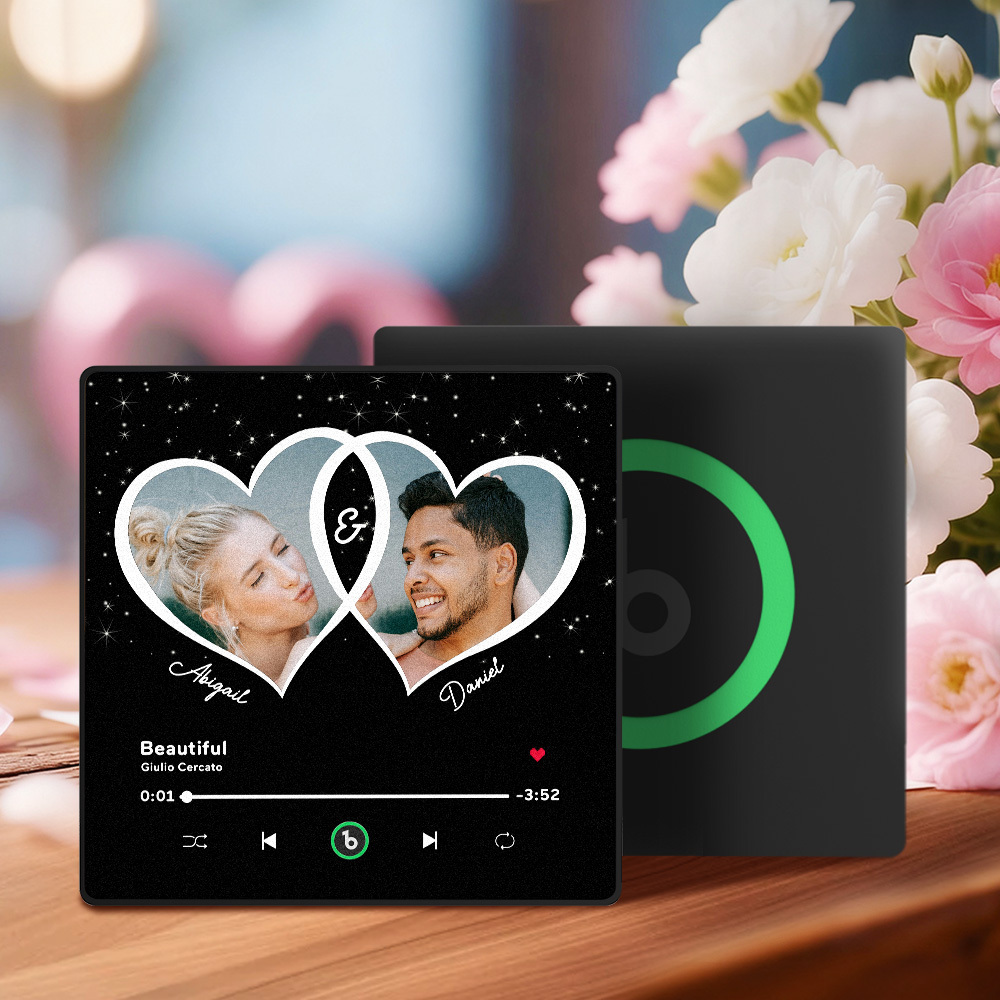 New 4.0 Upgrade Custom Music Fridge Magnet Colorful Frame Album Fridge Magnet Can Play Songs Gift for Couple Can Upload Your Music