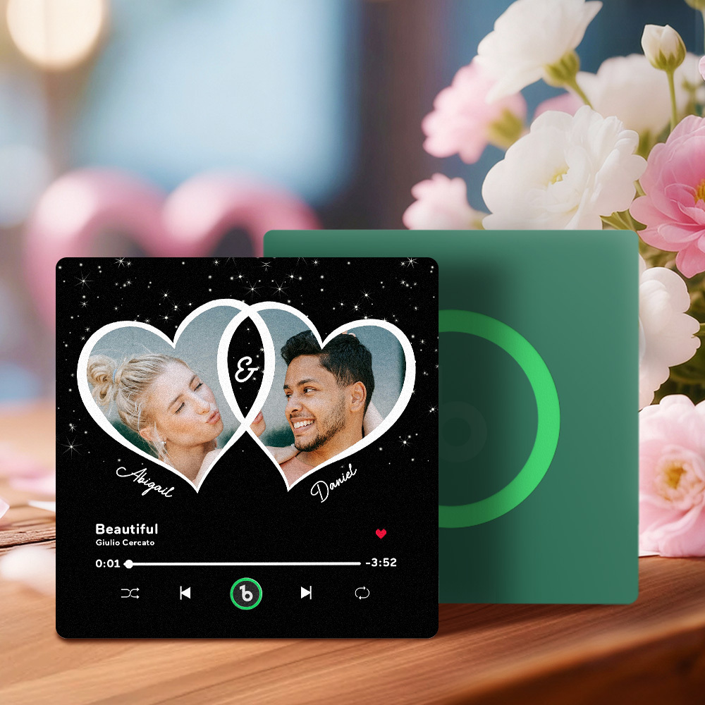 New 4.0 Upgrade Custom Music Fridge Magnet Colorful Frame Album Fridge Magnet Can Play Songs Gift for Couple Can Upload Your Music