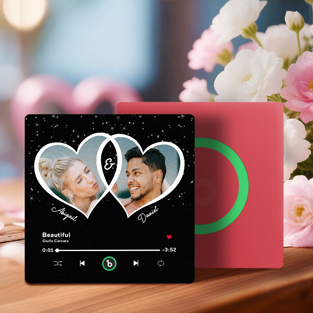 New 4.0 Upgrade Custom Music Fridge Magnet Colorful Frame Album Fridge Magnet Can Play Songs Gift for Couple Can Upload Your Music