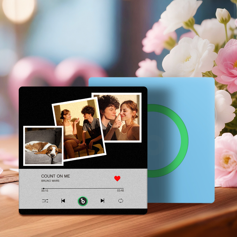 New 4.0 Upgrade Custom Music Fridge Magnet Colorful Frame Album Fridge Magnet Can Play Songs Gift for Couple Can Upload Your Music