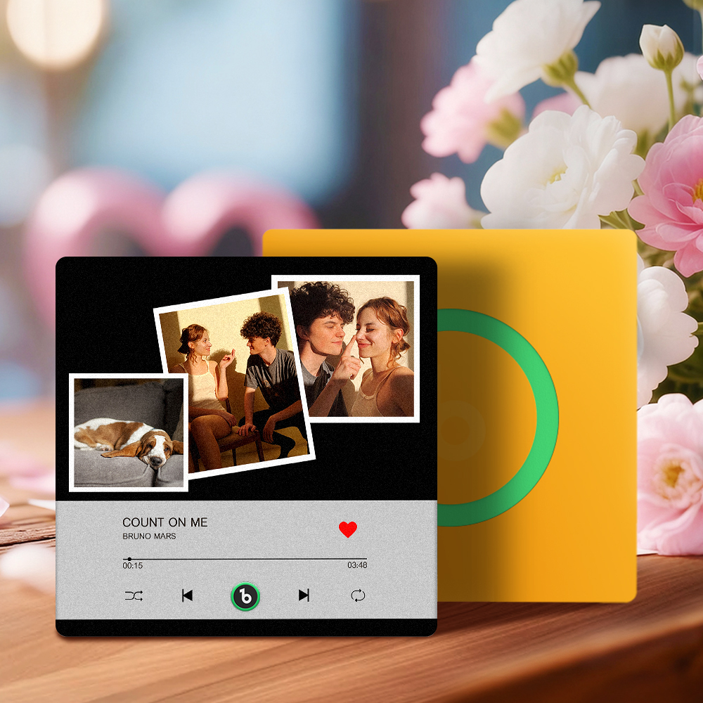 New 4.0 Upgrade Custom Music Fridge Magnet Colorful Frame Album Fridge Magnet Can Play Songs Gift for Couple Can Upload Your Music