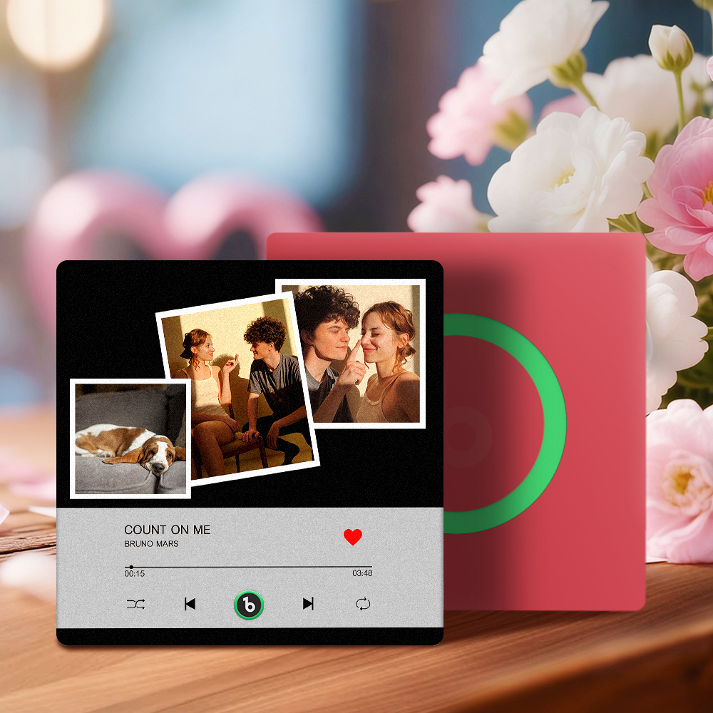 New 4.0 Upgrade Custom Music Fridge Magnet Colorful Frame Album Fridge Magnet Can Play Songs Gift for Couple Can Upload Your Music