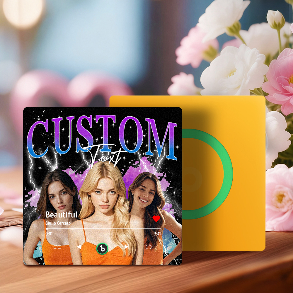 New 4.0 Upgrade Custom Music Fridge Magnet Colorful Frame Album Fridge Magnet Can Play Songs Gift for Couple Can Upload Your Music