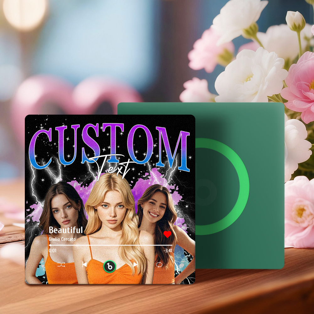 New 4.0 Upgrade Custom Music Fridge Magnet Colorful Frame Album Fridge Magnet Can Play Songs Gift for Couple Can Upload Your Music