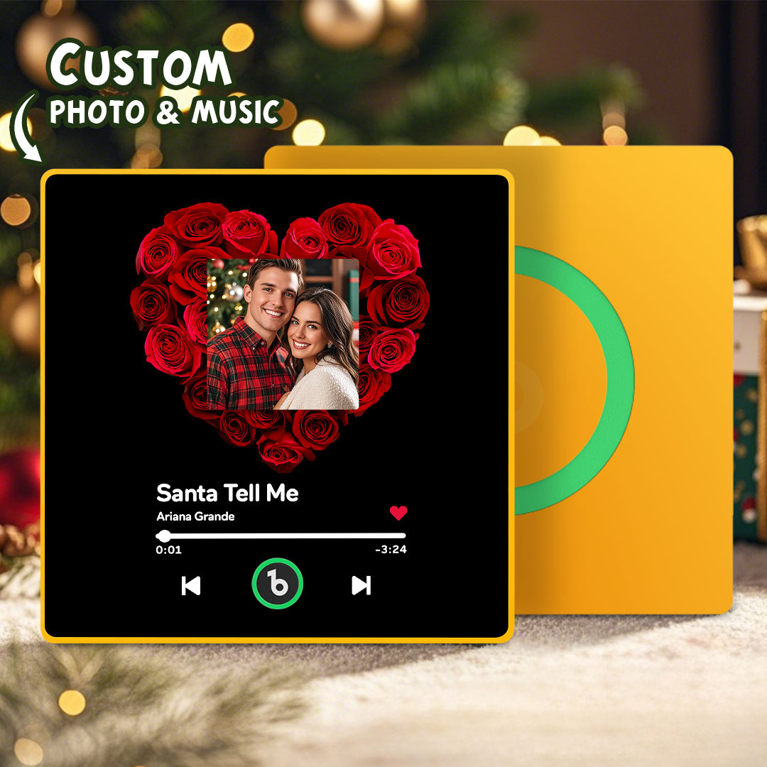 Custom Music Fridge Magnet Colorful Frame Album Fridge Magnet Can Play Songs Gift for Couple - MyFaceBoxer