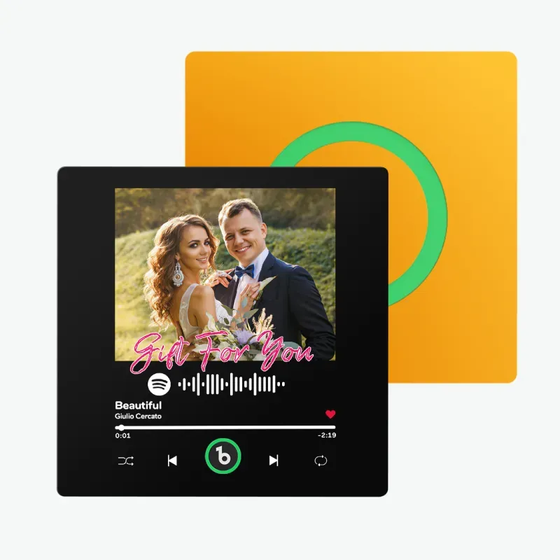 Custom Music Fridge Magnet Colorful Frame Album Fridge Magnet Can Play Songs Gift for Couple - MyFaceBoxer