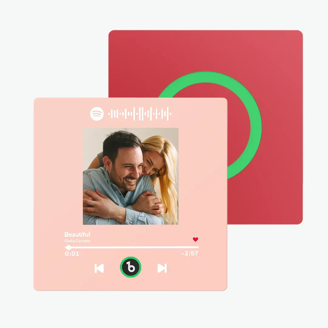 Custom Music Fridge Magnet Colorful Frame Album Fridge Magnet Can Play Songs Gift for Couple - MyFaceBoxer