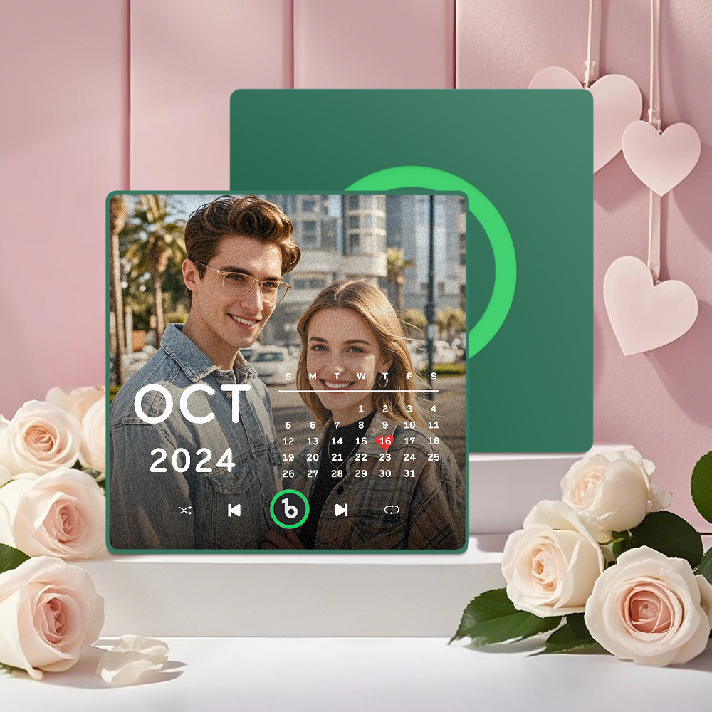 New 4.0 Upgrade Custom Music Fridge Magnet Colorful Frame Album Fridge Magnet Can Play Songs Gift for Couple Can Upload Your Music