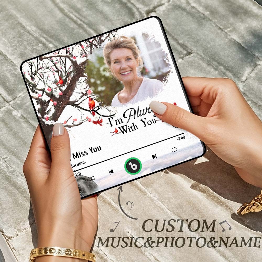 Custom Music Fridge Magnet Personalized Colorful Frame Album Fridge Magnet Can Play Songs Gift -I'm Always with You - MyFaceBoxer