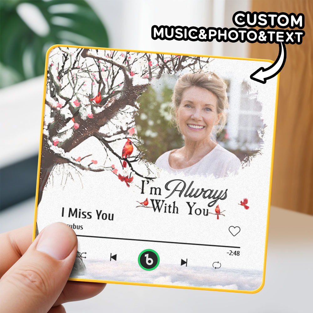 Custom Music Fridge Magnet Personalized Colorful Frame Album Fridge Magnet Can Play Songs Gift -I'm Always with You - MyFaceBoxer