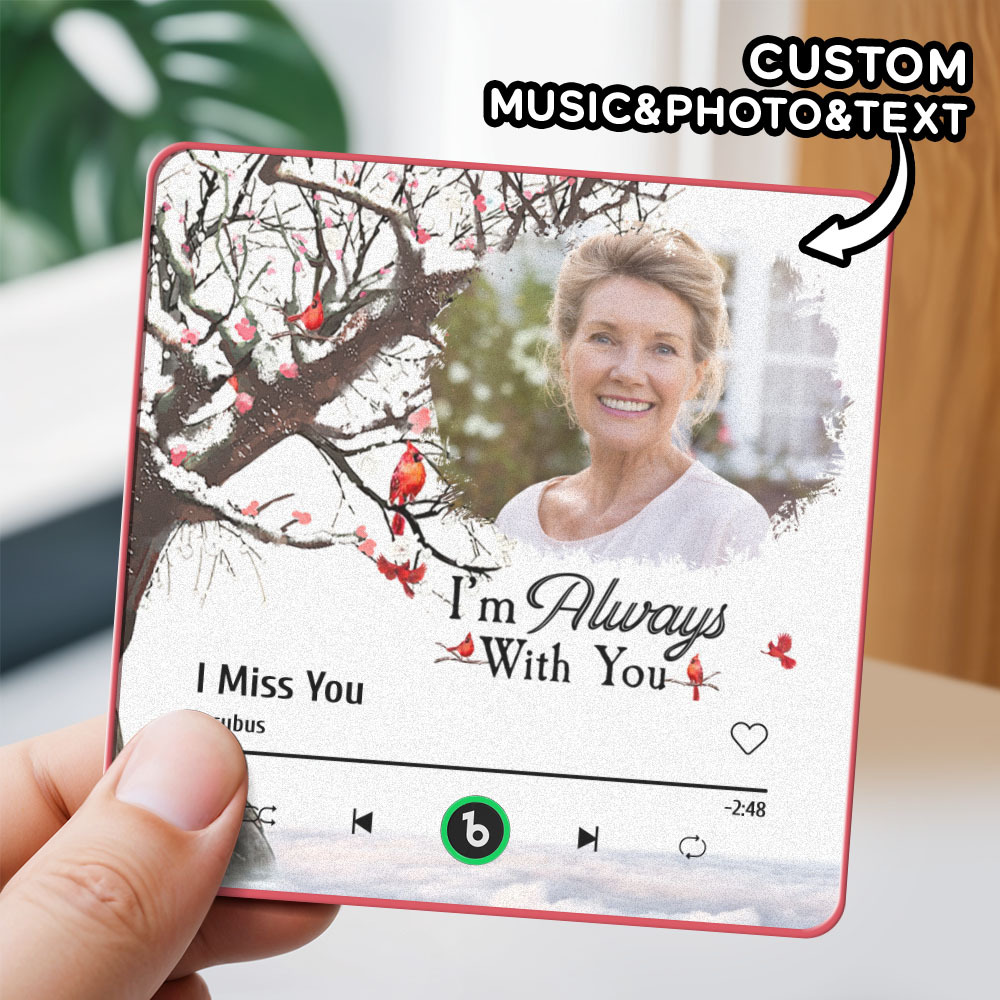 Custom Music Fridge Magnet Personalized Colorful Frame Album Fridge Magnet Can Play Songs Gift -I'm Always with You - MyFaceBoxer