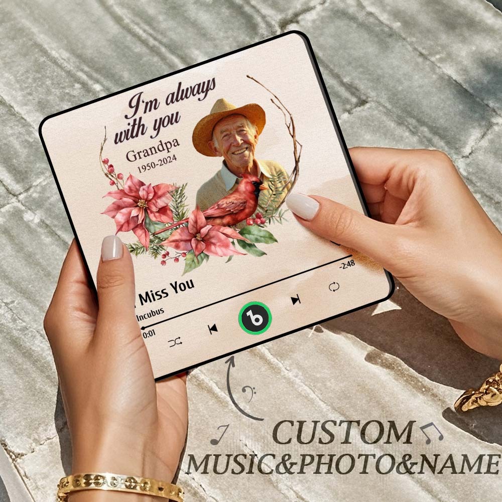 Custom Music Fridge Magnet Personalized Colorful Frame Album Fridge Magnet Can Play Songs Memorial Gift -I'm Always with You - MyFaceBoxer