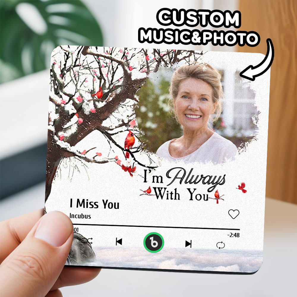 Custom Music Fridge Magnet Personalized Colorful Frame Album Fridge Magnet Can Play Songs Gift -I'm Always with You - MyFaceBoxer