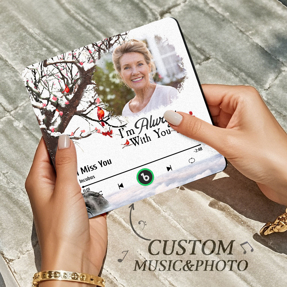 Custom Music Fridge Magnet Personalized Colorful Frame Album Fridge Magnet Can Play Songs Gift -I'm Always with You - MyFaceBoxer