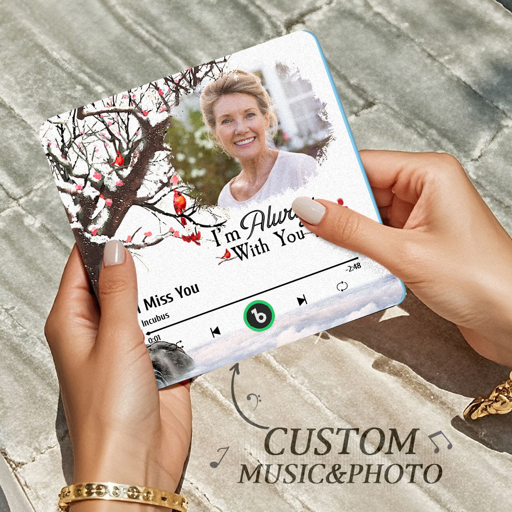 Custom Music Fridge Magnet Personalized Colorful Frame Album Fridge Magnet Can Play Songs Gift -I'm Always with You - MyFaceBoxer