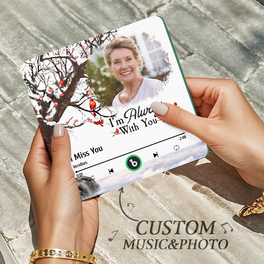 Custom Music Fridge Magnet Personalized Colorful Frame Album Fridge Magnet Can Play Songs Gift -I'm Always with You - MyFaceBoxer