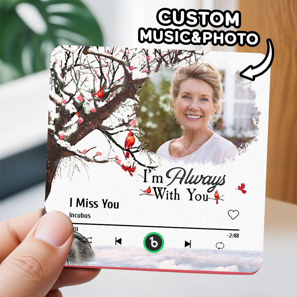 Custom Music Fridge Magnet Personalized Colorful Frame Album Fridge Magnet Can Play Songs Gift -I'm Always with You - MyFaceBoxer