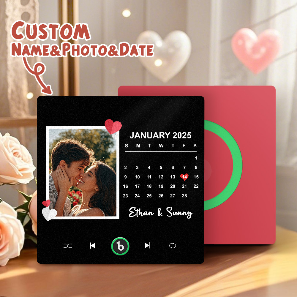 New 4.0 Upgrade Custom Music Fridge Magnet Colorful Frame Album Fridge Magnet Can Play Songs Gift for Couple Can Upload Your Music