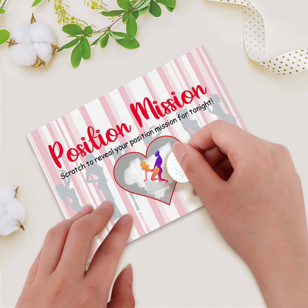Surprise Naughty Scratch Card Funny Position Mission Couples Games Scratch off Card - MyFaceBoxer