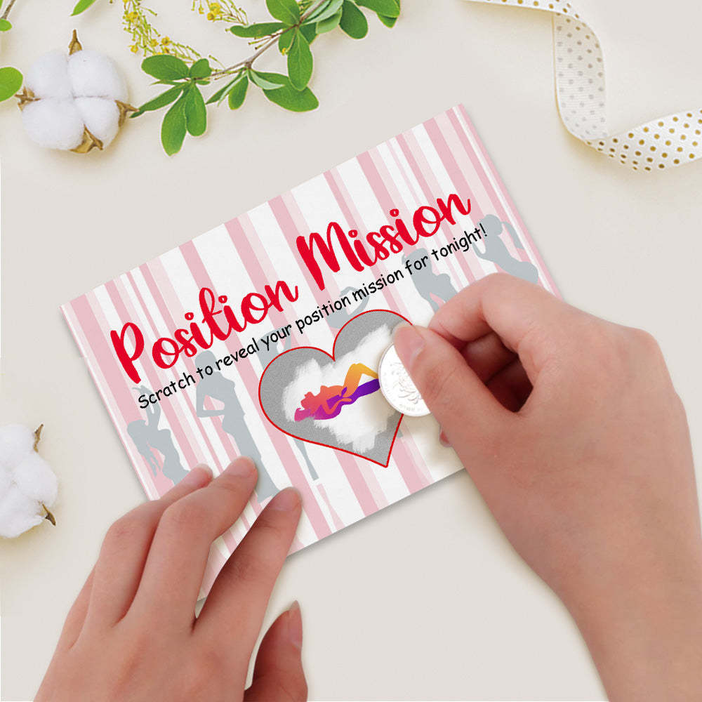 Surprise Naughty Scratch Card Funny Position Mission Couples Games Scratch off Card - MyFaceBoxer