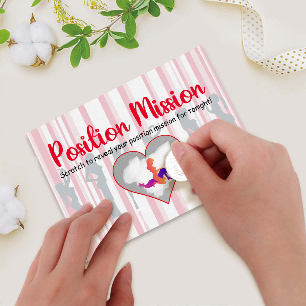 Surprise Naughty Scratch Card Funny Position Mission Couples Games Scratch off Card - MyFaceBoxer