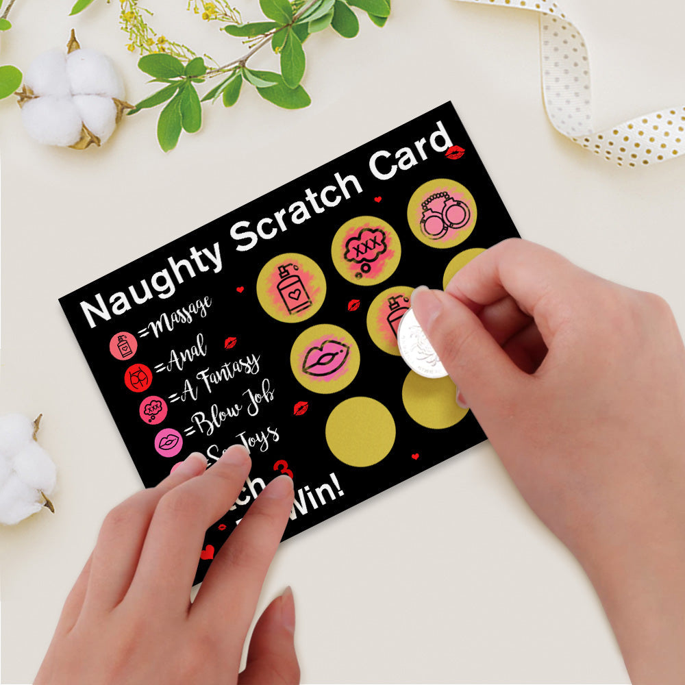 Valentine's Day Naughty Scratch Card Black Funny Scratch off Card Match 3 to Win Card