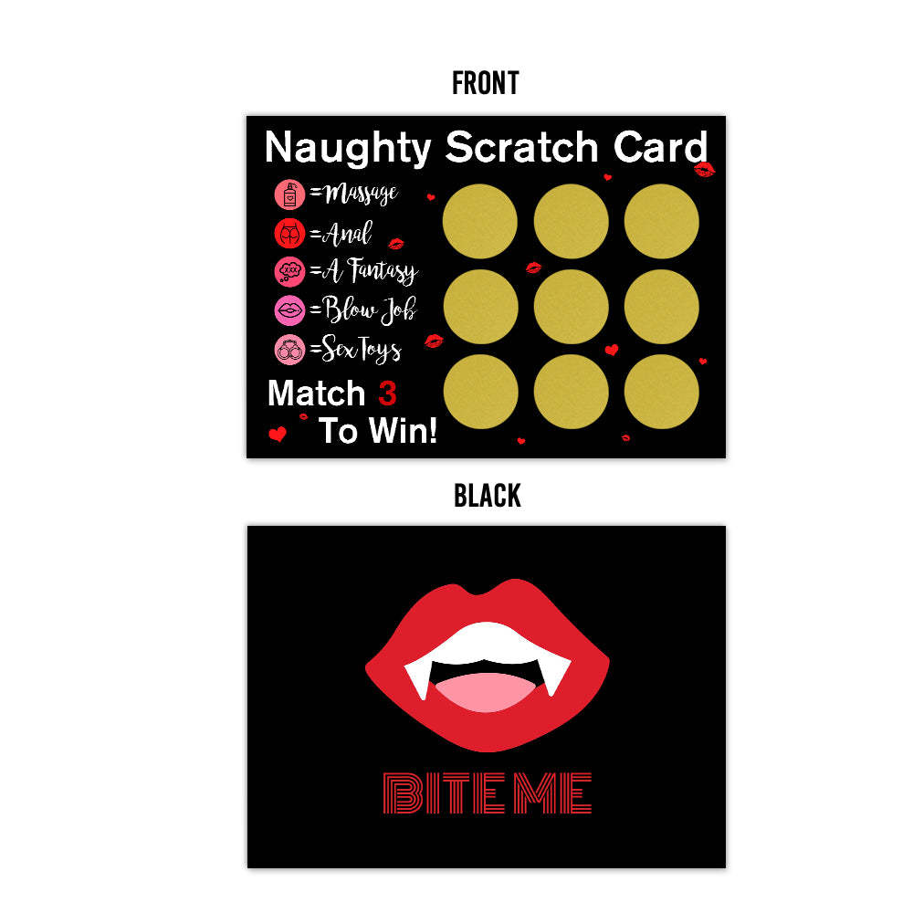Valentine's Day Naughty Scratch Card Black Funny Scratch off Card Match 3 to Win Card - MyFaceBoxer