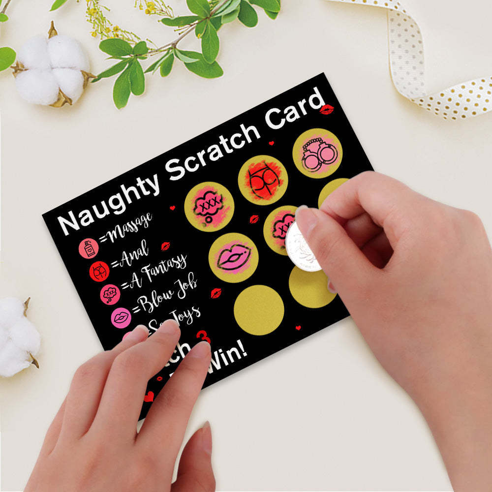 Valentine's Day Naughty Scratch Card Black Funny Scratch off Card Match 3 to Win Card - MyFaceBoxer