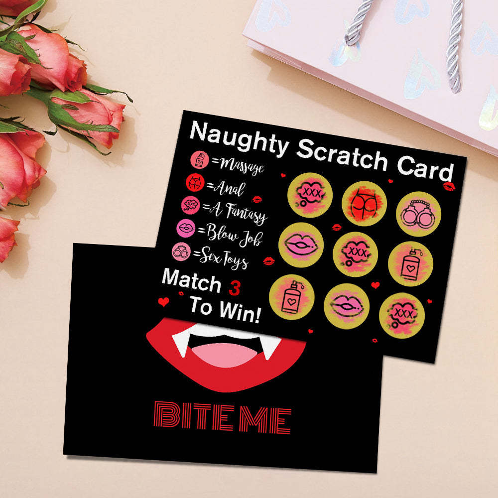 Valentine's Day Naughty Scratch Card Black Funny Scratch off Card Match 3 to Win Card - MyFaceBoxer