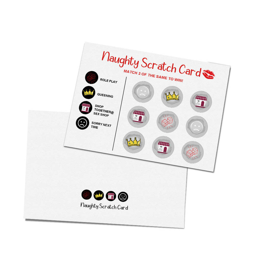 Naughty Scratch Card Funny Valentine's Day Scratch off Card Match 3 to Win Card - MyFaceBoxer
