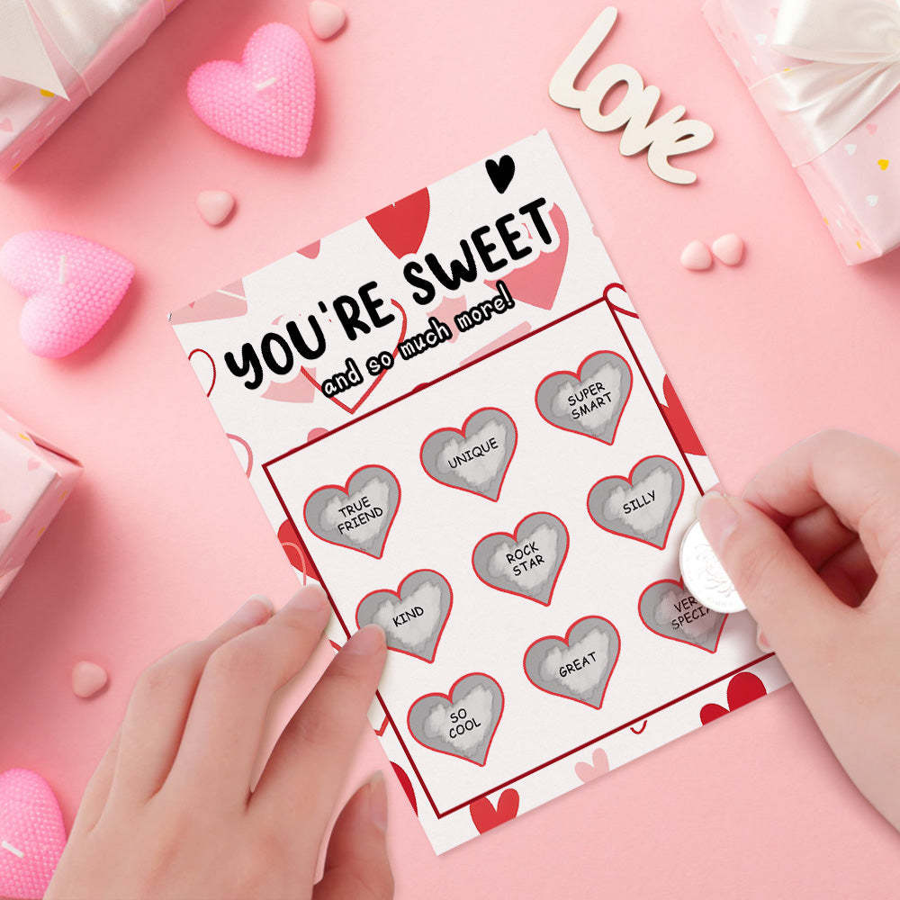 You're Sweet Scratch Card Funny Valentine's Day Scratch off Card - MyFaceBoxer