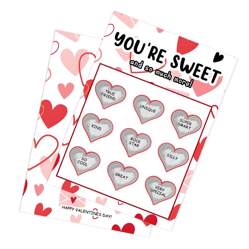 You're Sweet Scratch Card Funny Valentine's Day Scratch off Card - MyFaceBoxer