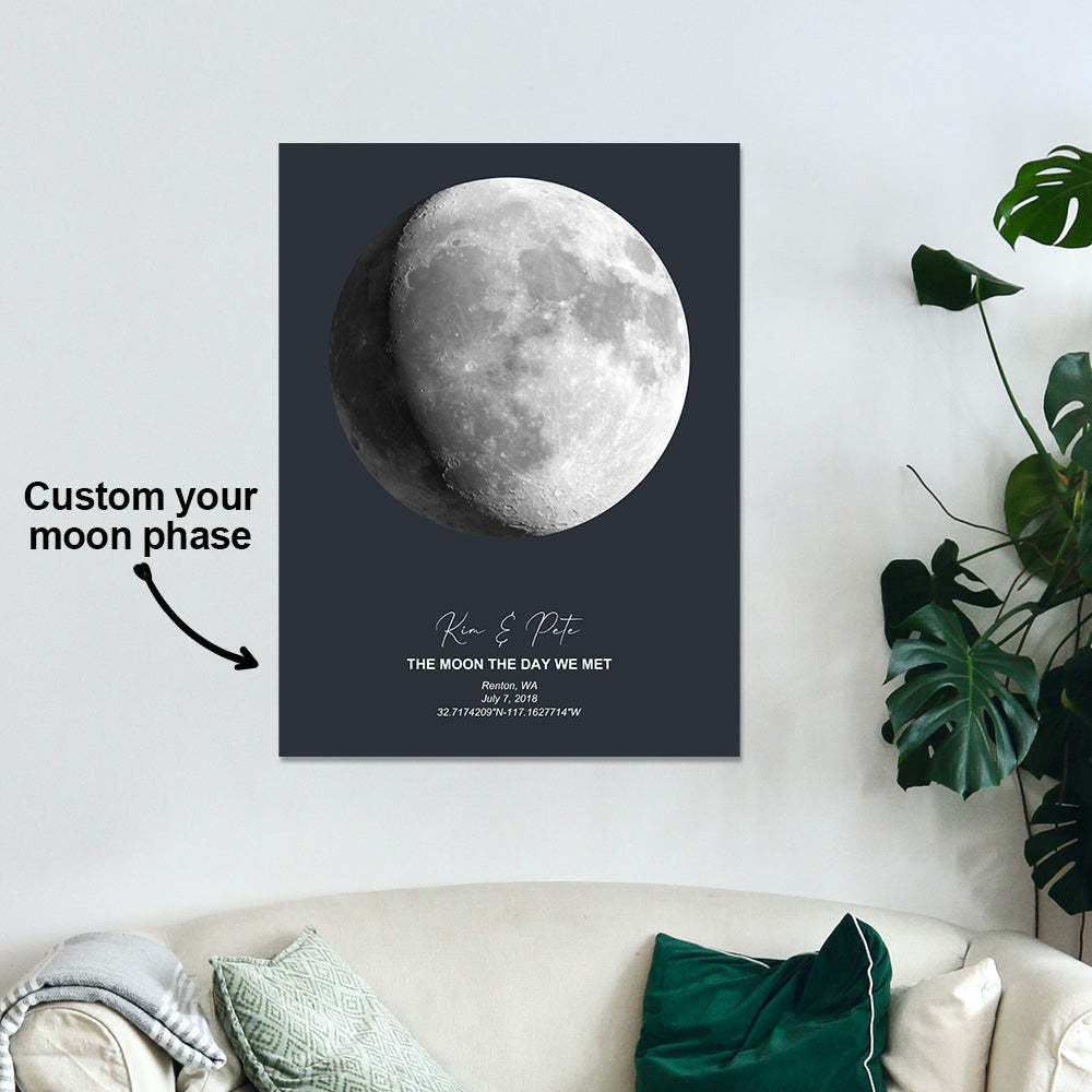 Custom Moon Phase Poster Gift for Anniversary - MyFaceBoxer