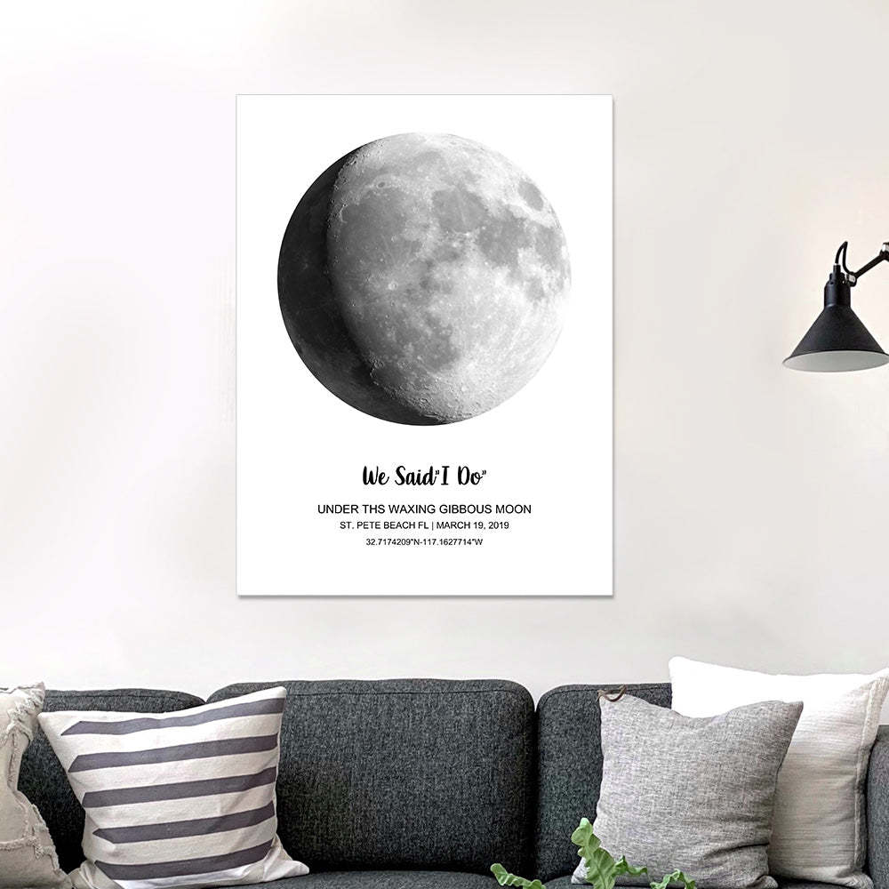 Custom Moon Phase Poster Gift for Anniversary - MyFaceBoxer