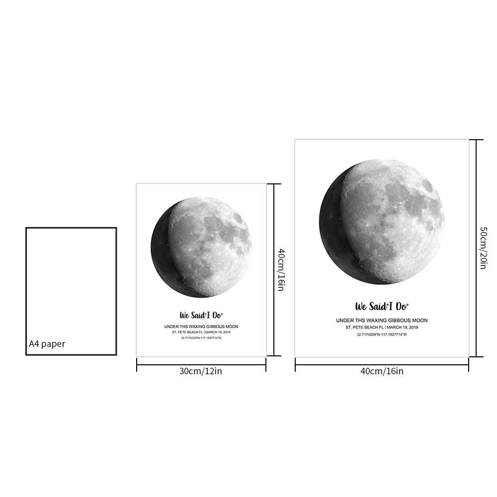 Custom Moon Phase Poster Gift for Anniversary - MyFaceBoxer
