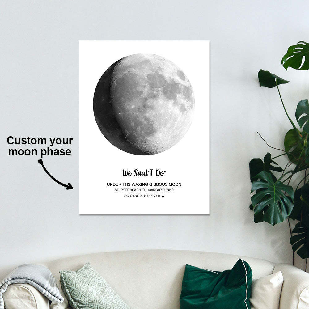 Custom Moon Phase Poster Gift for Anniversary - MyFaceBoxer
