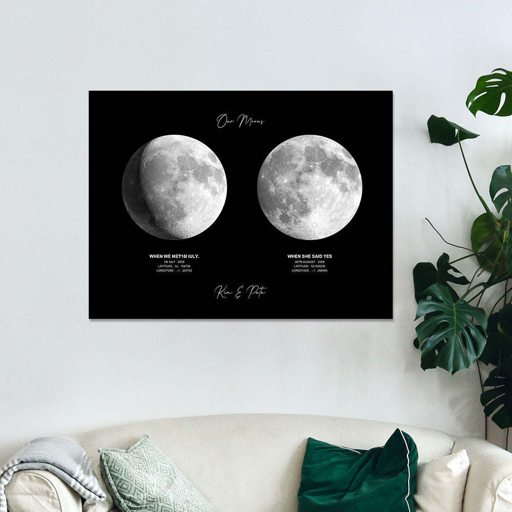 Custom Moon Phase Poster Gift for Anniversary - MyFaceBoxer