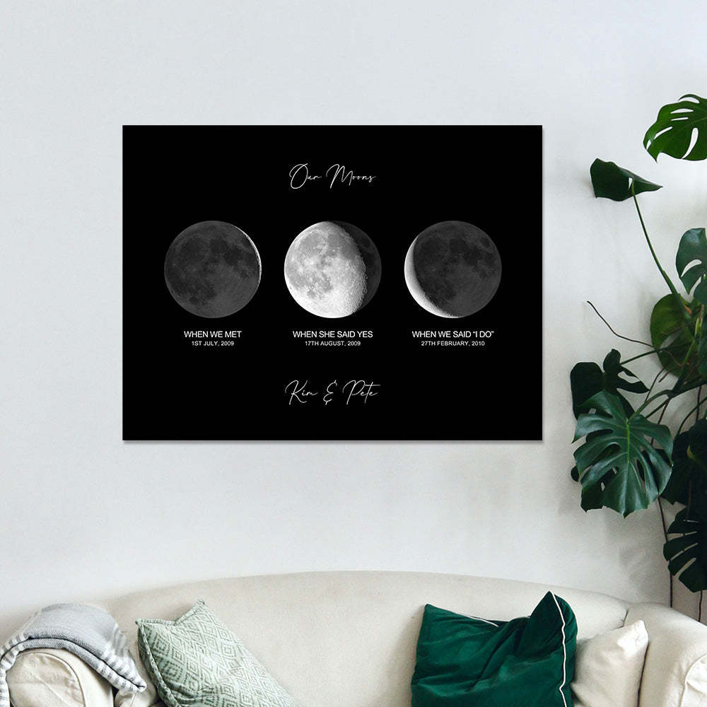 Custom Moon Phase Poster Gift for Anniversary - MyFaceBoxer